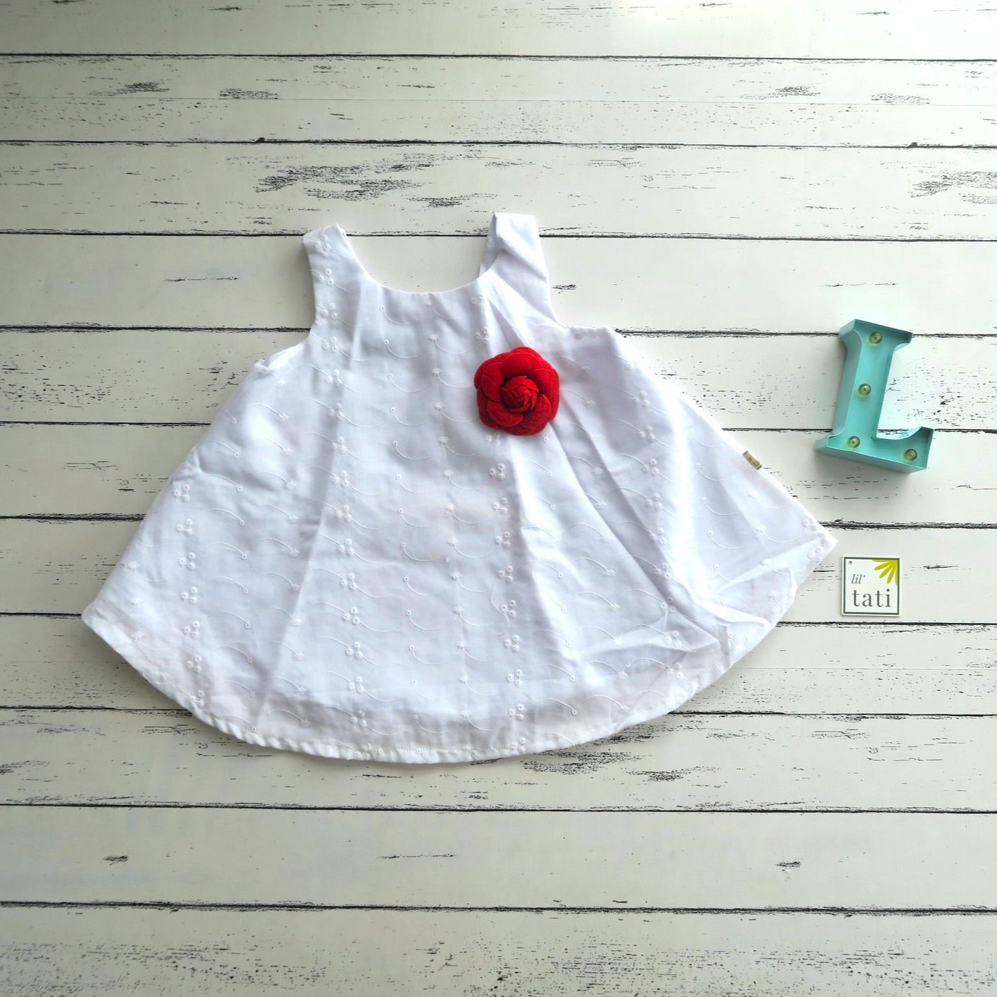Blossom Dress in White Eyelet