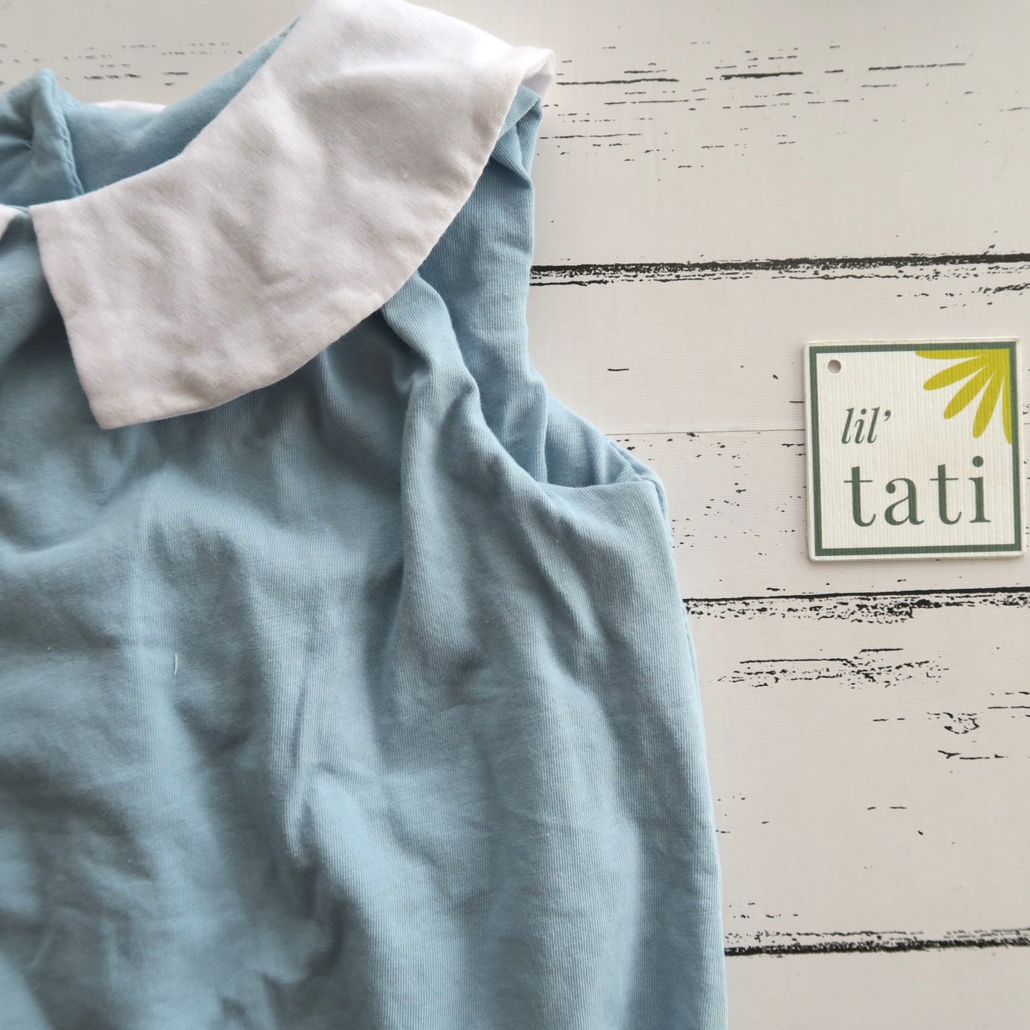 Cosmos Playsuit in Light Blue Stretch