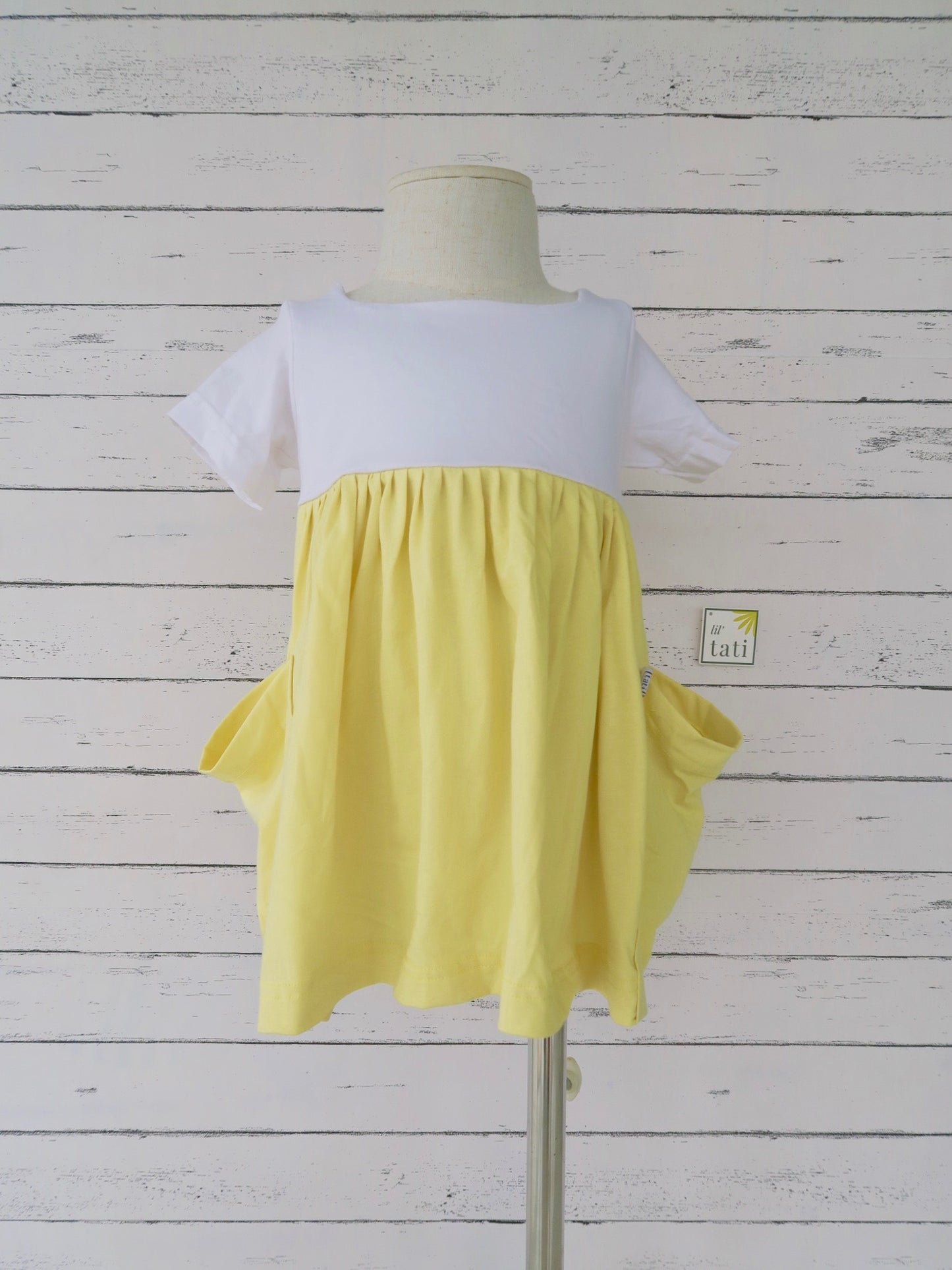 Pansy Dress - Yellow Cotton Stretch