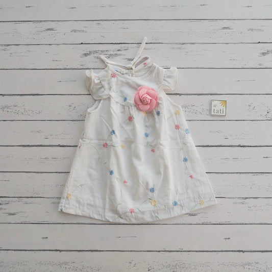 Rosemary Dress in Pastel Floral Vine Embroidery