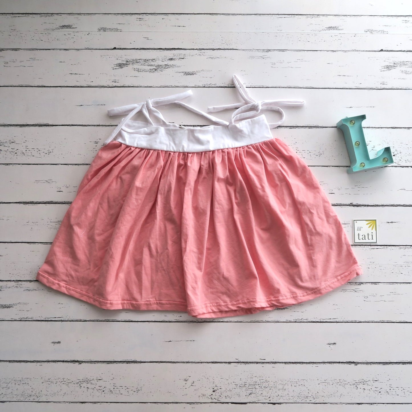 Kalina Dress in White and Pink Stretch