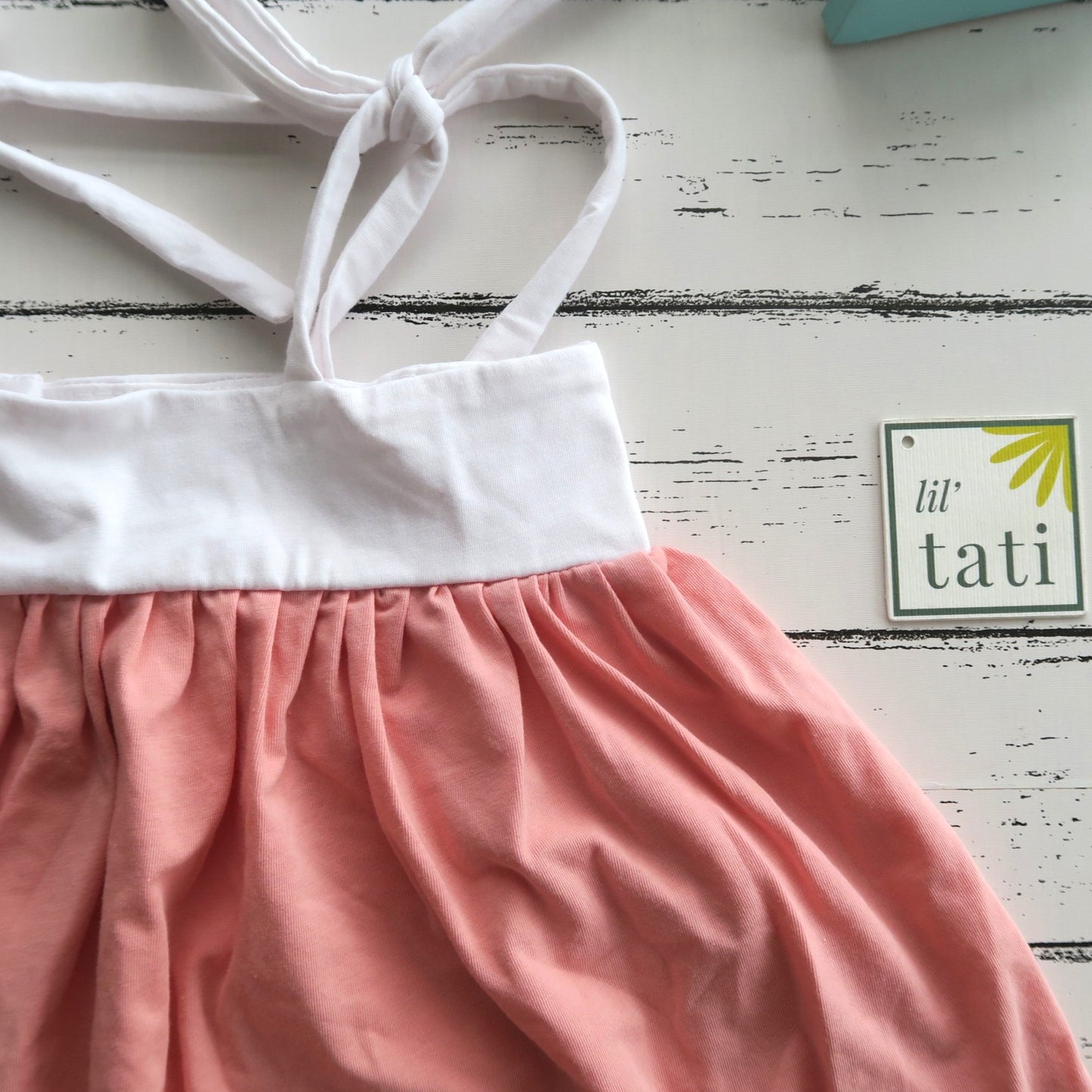 Kalina Dress in White and Pink Stretch