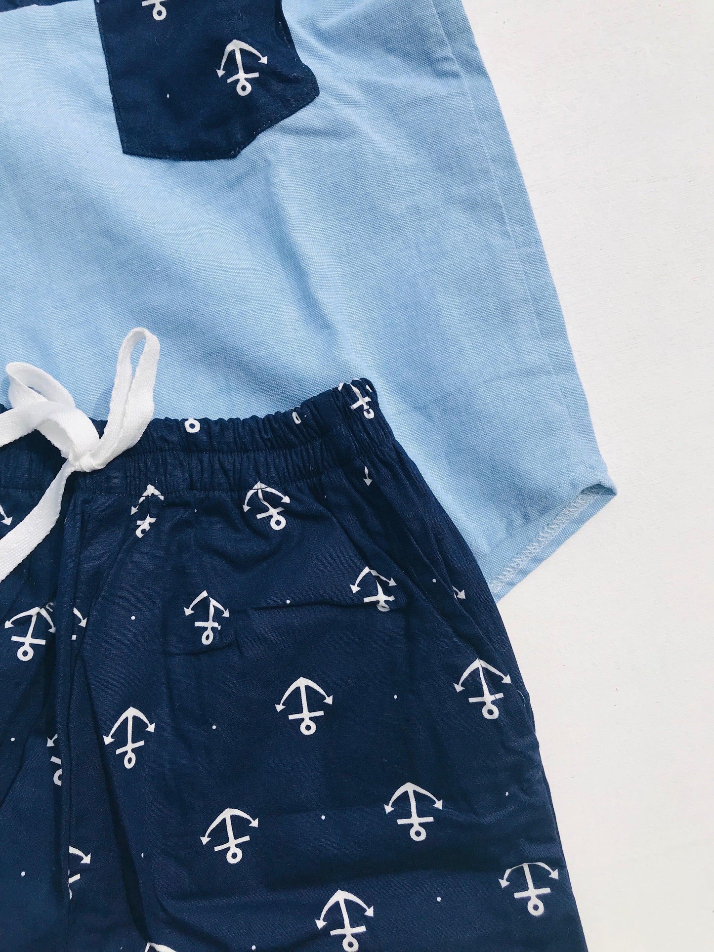 Maple Top & Shorts in Surfboard Navy and Beige Kohibo - Lil' Tati