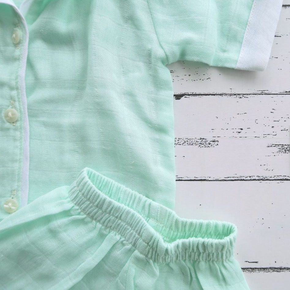 Pajama Set in Muslin - Mint