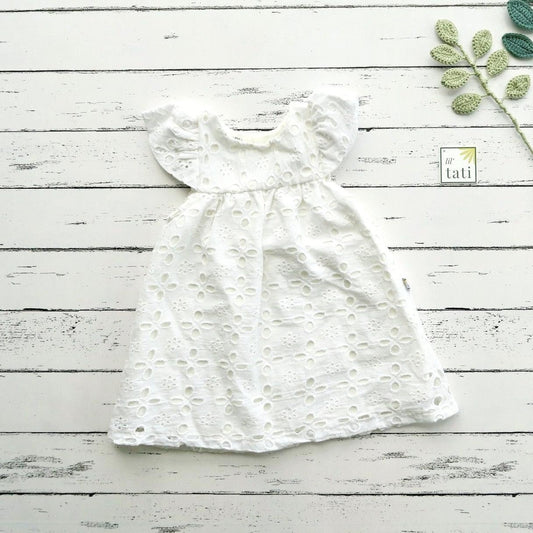 Magnolia Dress in White Petal Eyelet