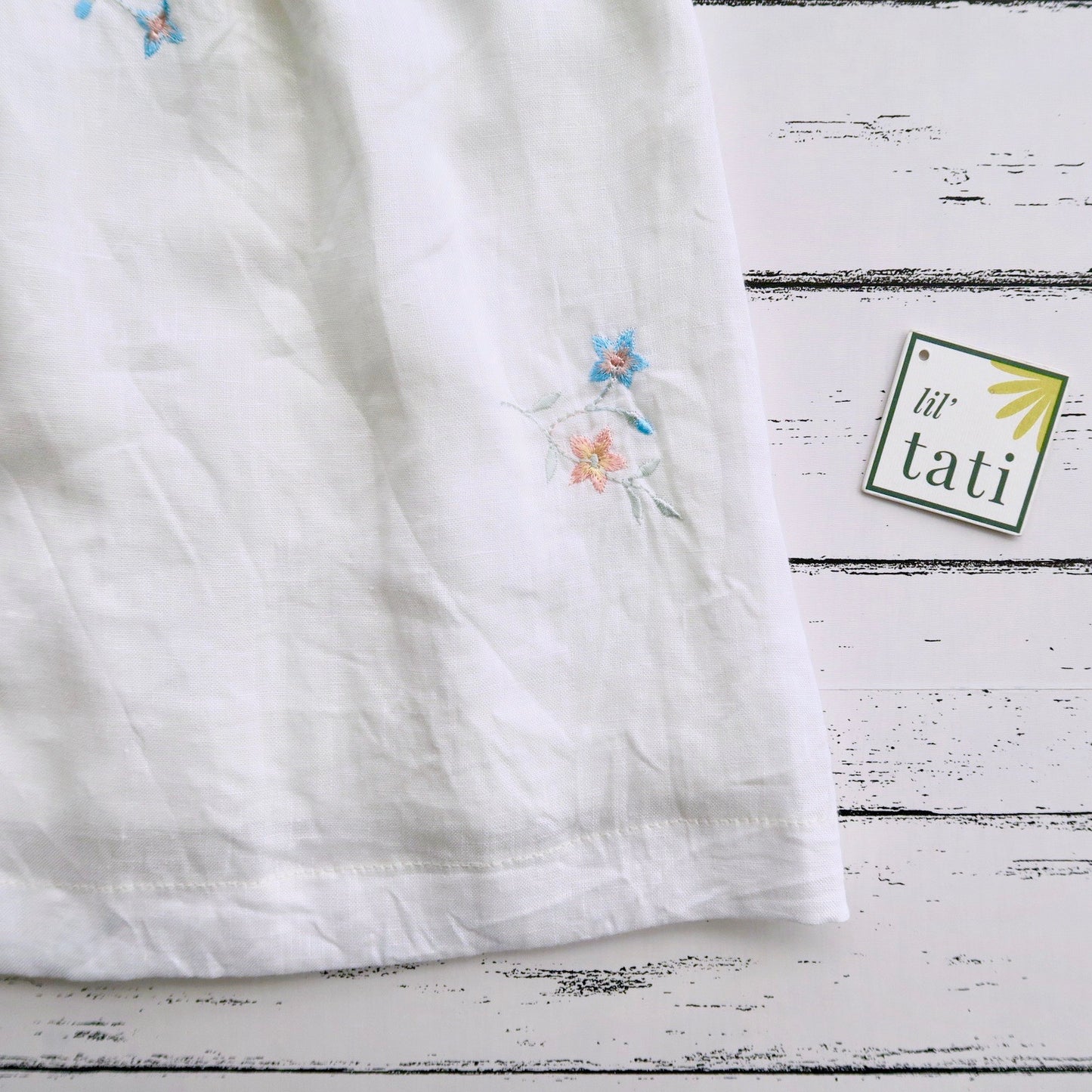 Magnolia Christening Set in White Lovely Flowers Embroidery