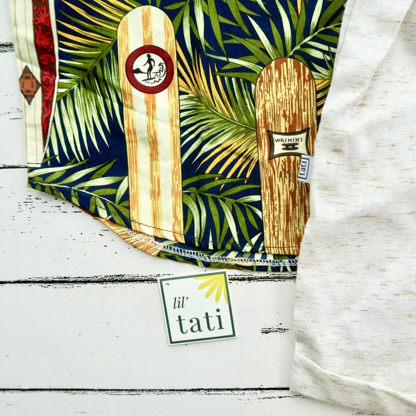 Maple Top & Shorts in Surfboard Navy and Beige Kohibo - Lil' Tati