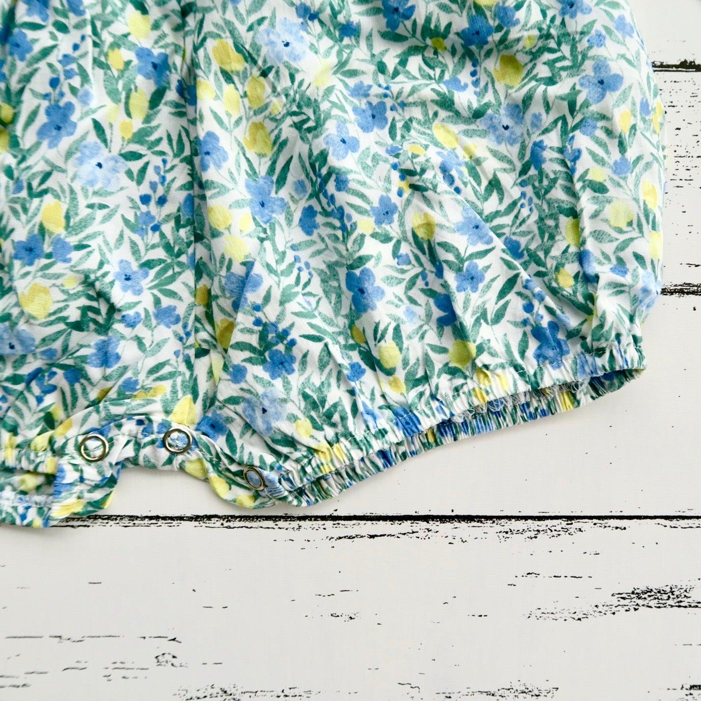 Orchid Playsuit in Blue Yellow Foliage - Lil' Tati