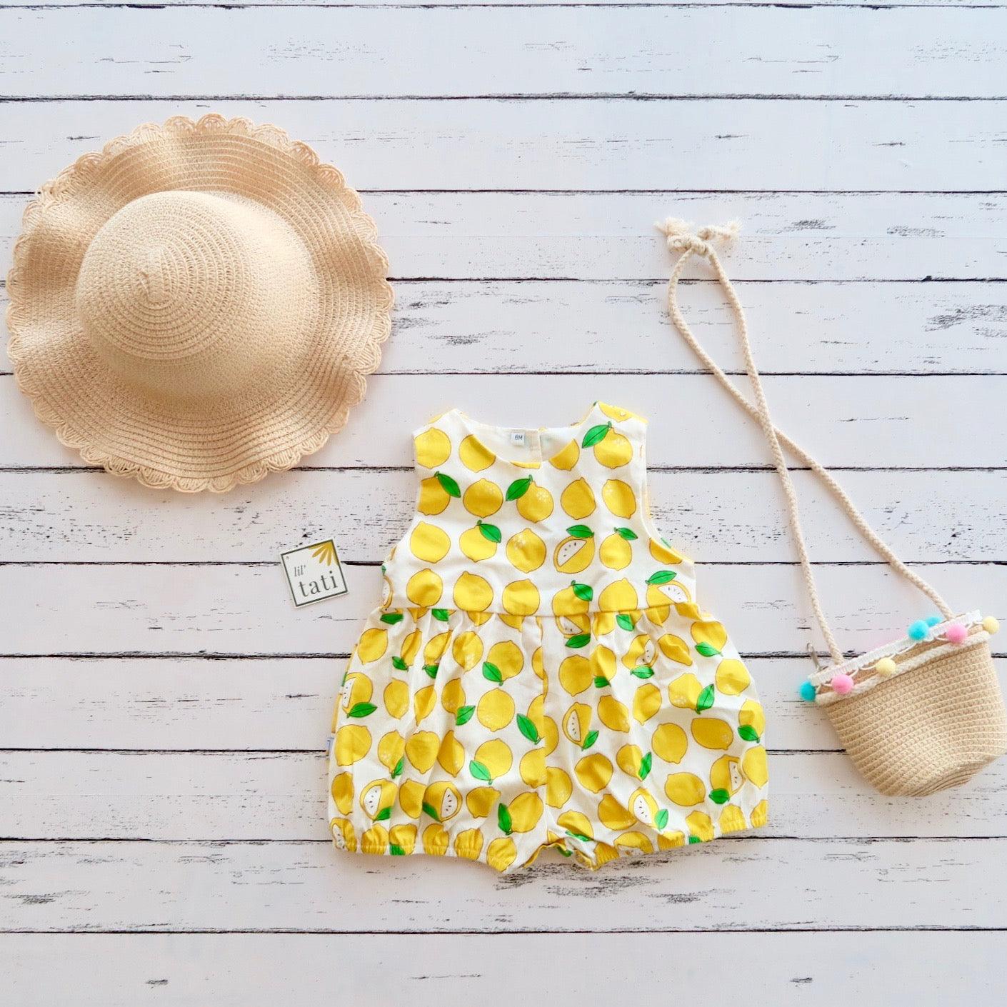 Orchid Playsuit in Happy Lemons - Lil' Tati