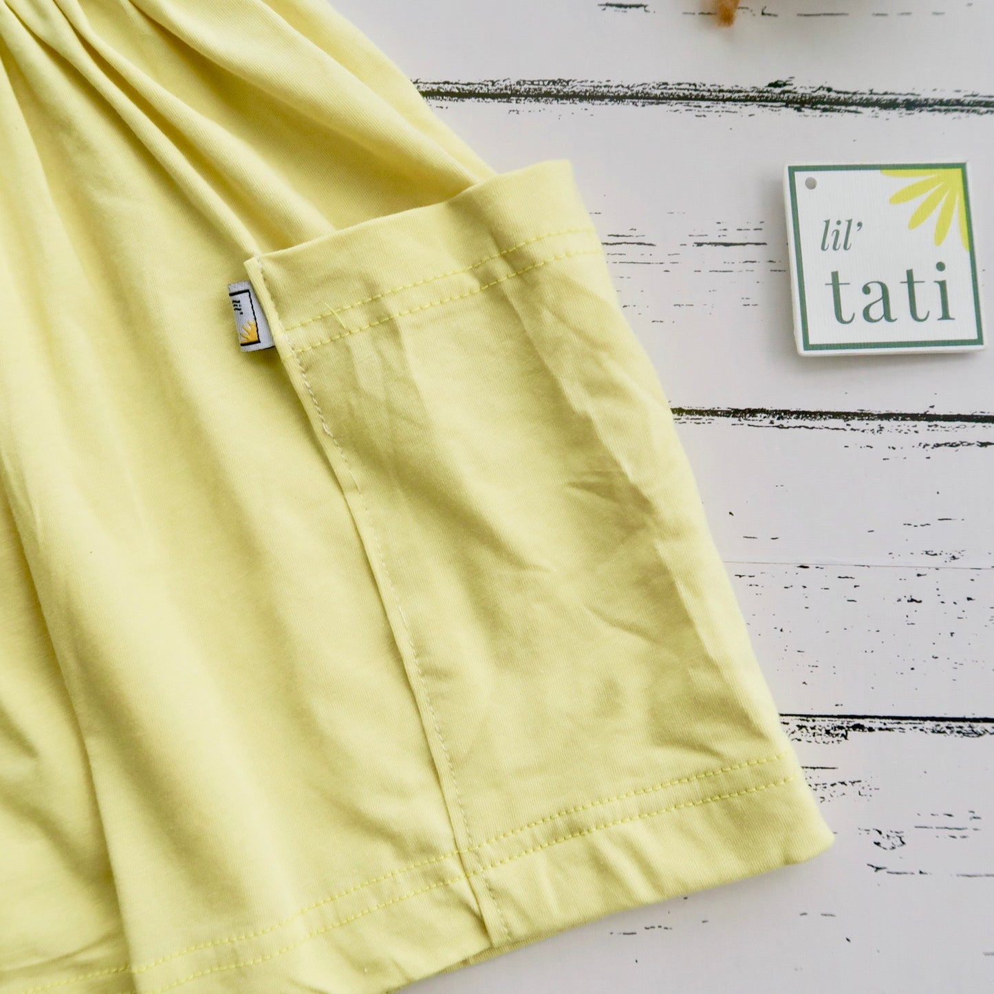 Pansy Dress - Yellow Cotton Stretch