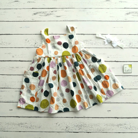 Poppy Dress in Fun Polka White