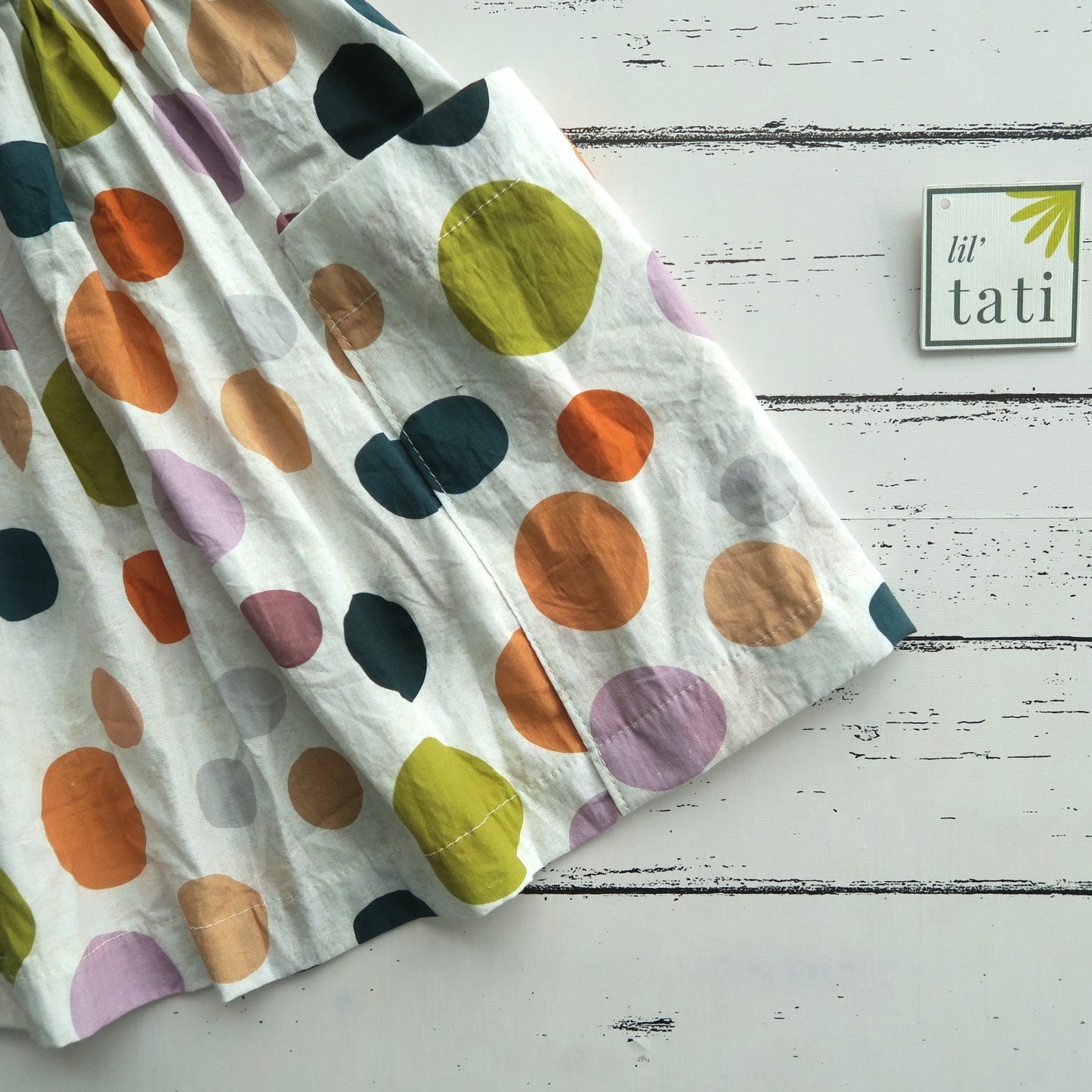Poppy Dress in Fun Polka White