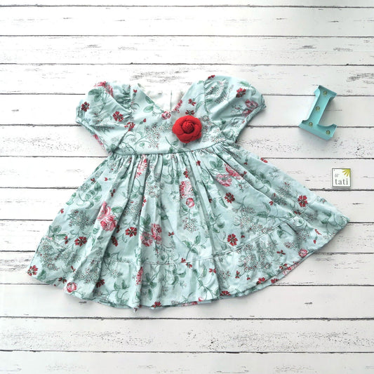 Viola Dress in Mint Floral