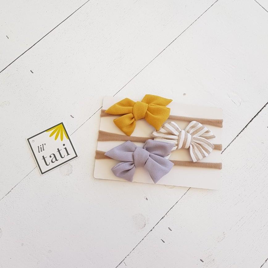 Twill Classic Bow Nylon Elastic Softband - Lil' Tati