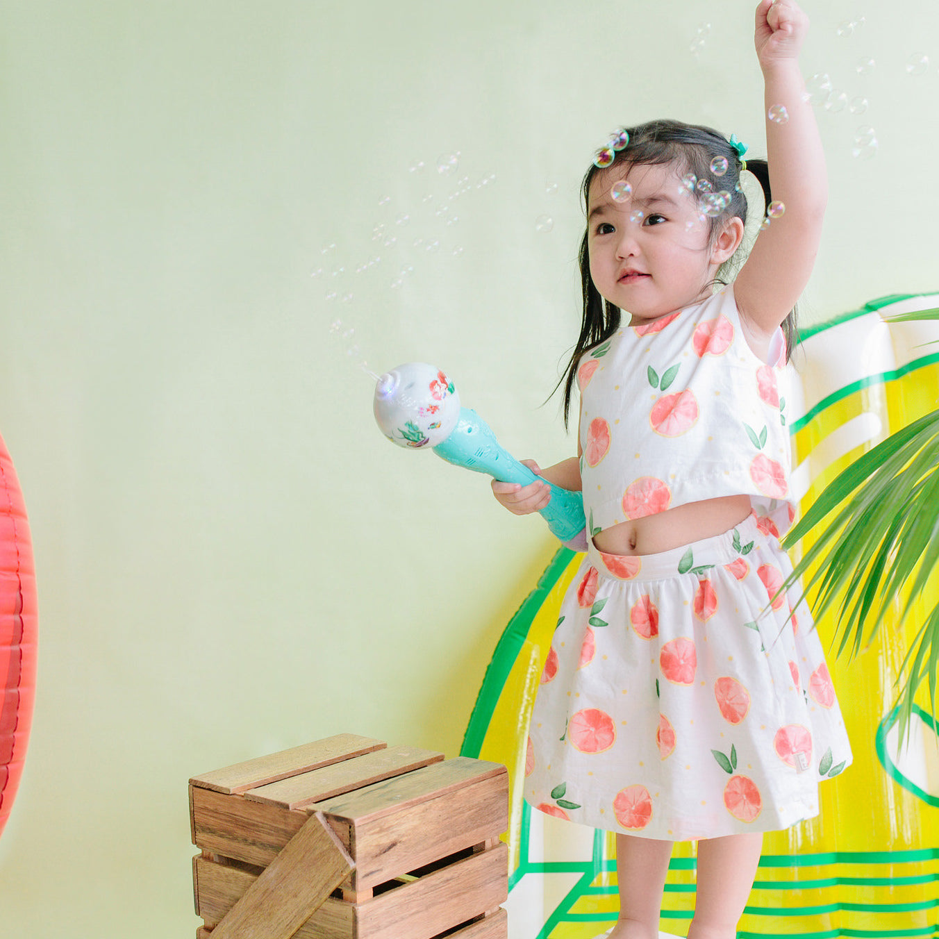 Sage Top and Skirt in Hummingbird Linen - Lil' Tati