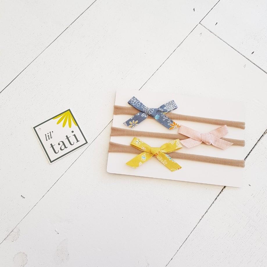 Cotton Thin Classic Bow Nylon Elastic Softband - Lil' Tati