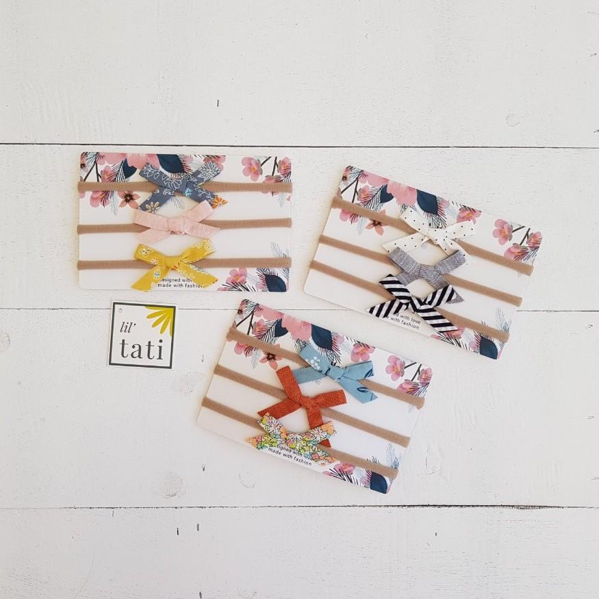 Cotton Thin Classic Bow Nylon Elastic Softband - Lil' Tati