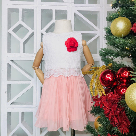 Sage Top and Skirt in Circles Eyelet Top & Electric Pleats Skirt - Lil' Tati