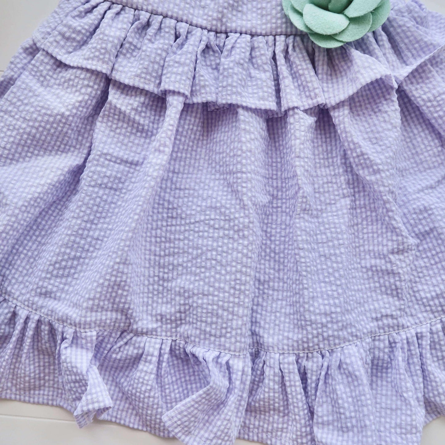 Dahlia Dress in Purple Seersucker - Lil' Tati