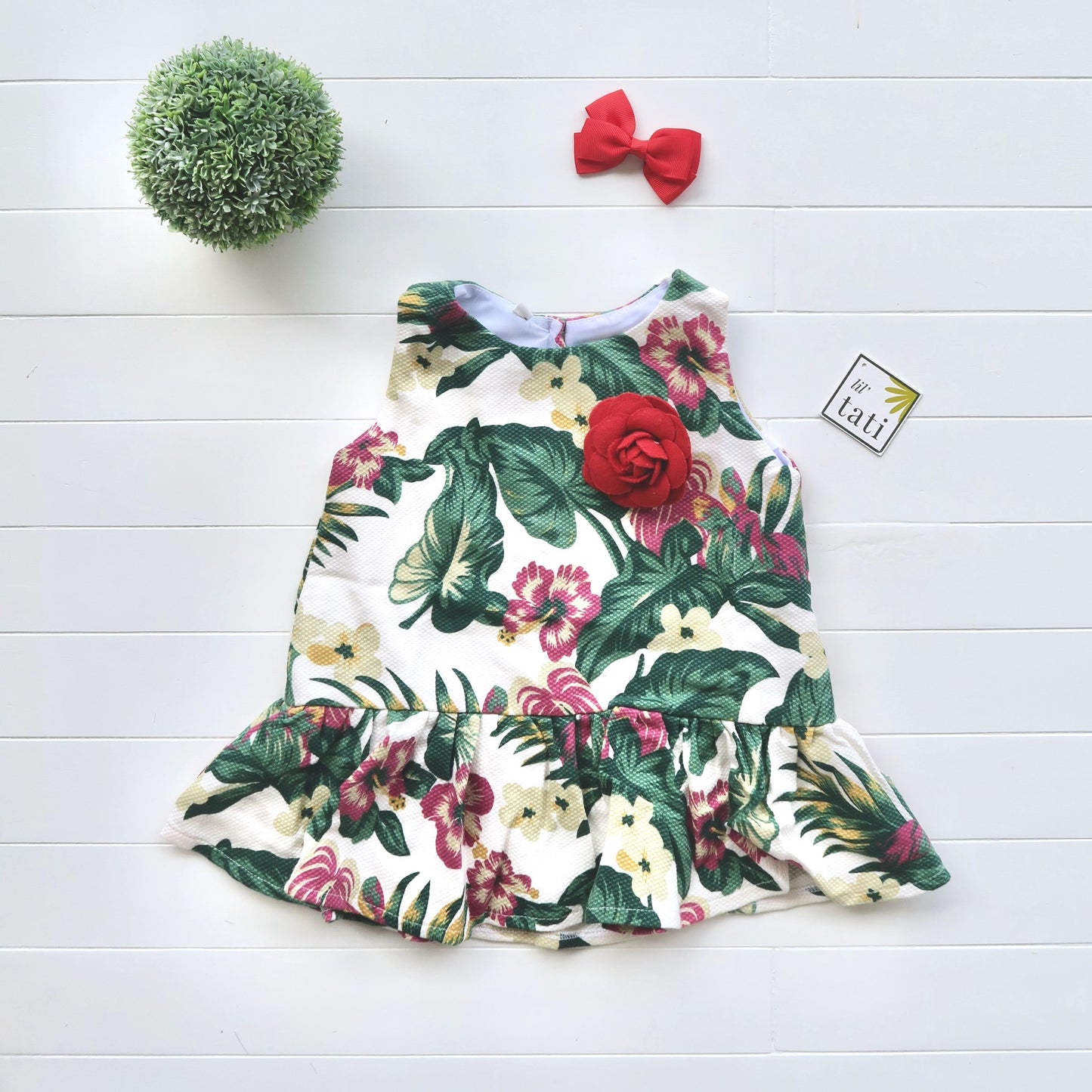 Holly Dress in Tropical Garden - Lil' Tati