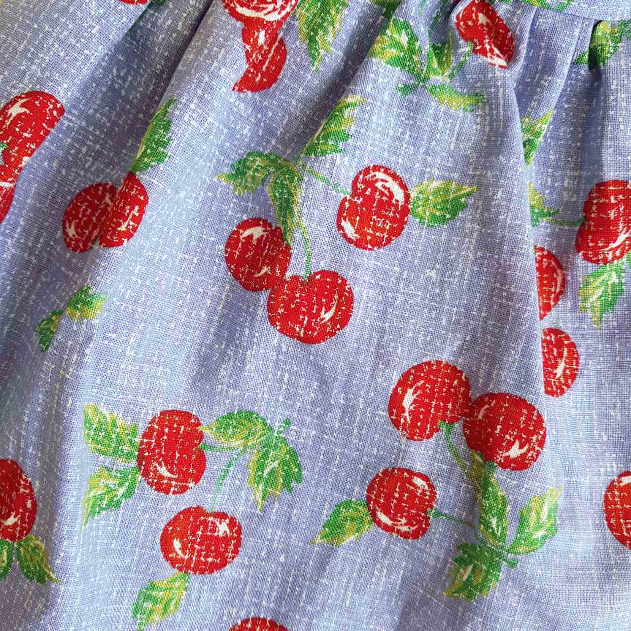 Blossom Dress in Sky Cherries Print - Lil' Tati