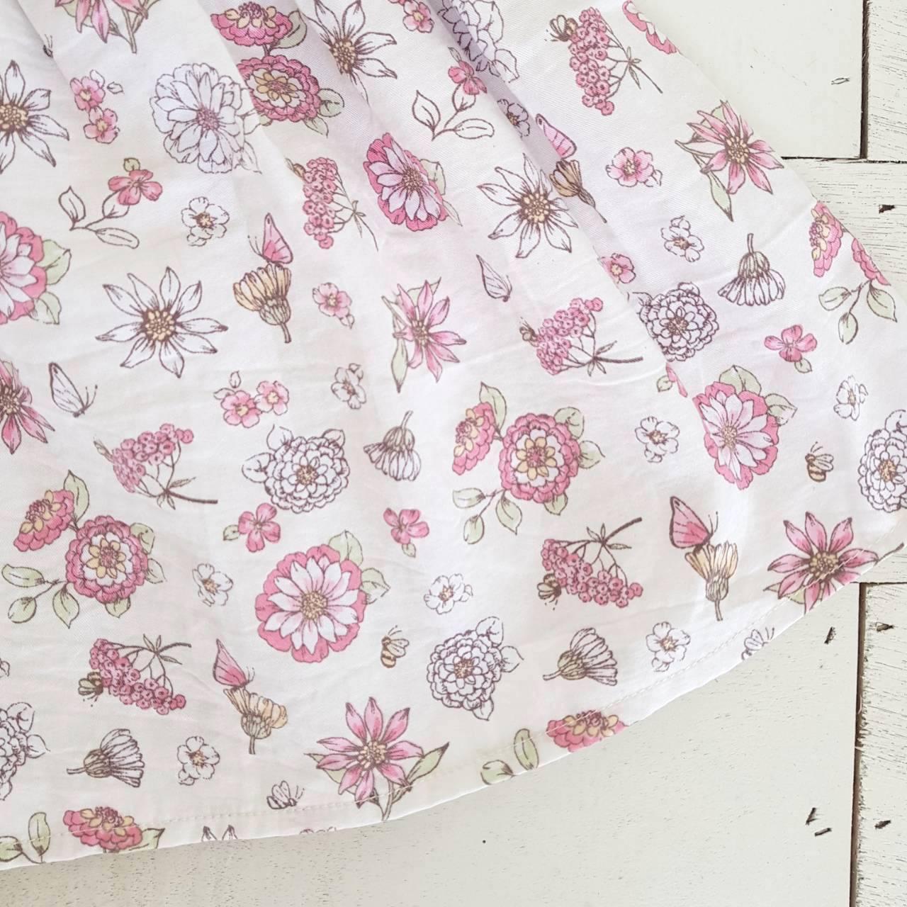Suntan Dress in Pink Flowers Print - Lil' Tati
