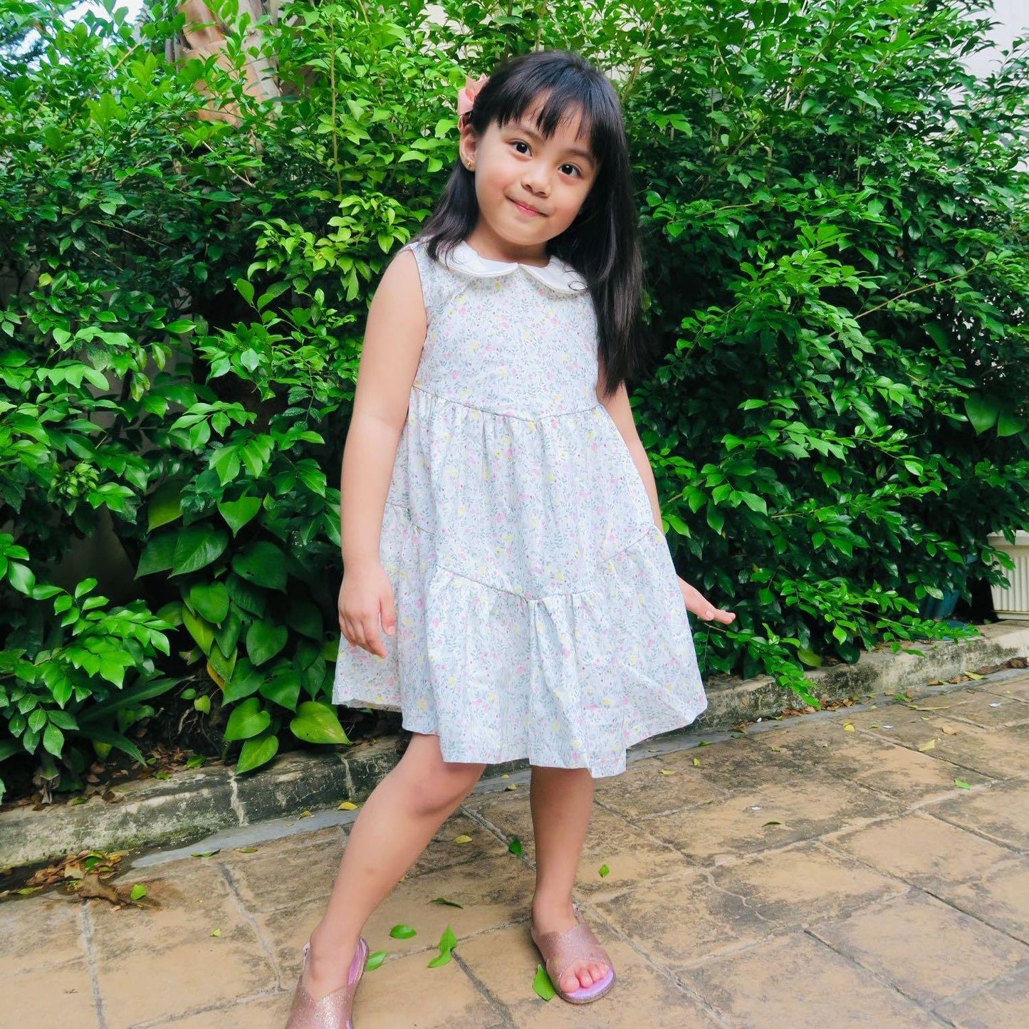 Carrie Dress in Holiday Flowers - Lil' Tati