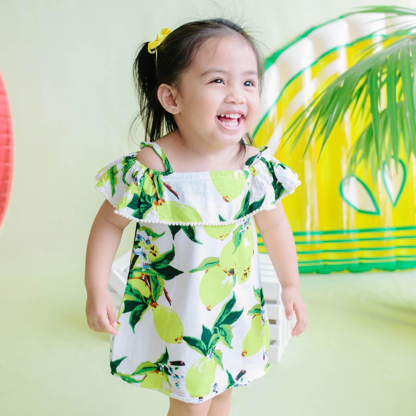 Clivia Dress in Very Lemon - Lil' Tati