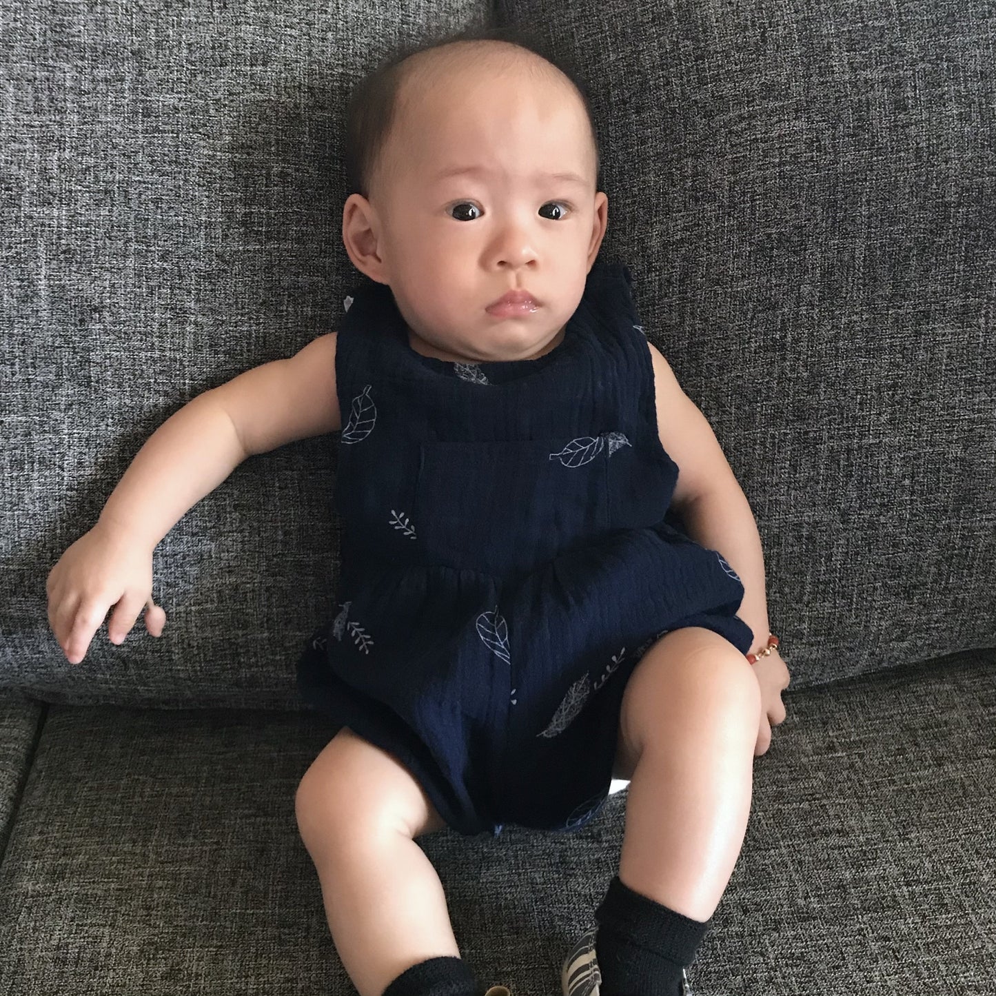 Orchid Playsuit in Sky Cherries Print - Lil' Tati