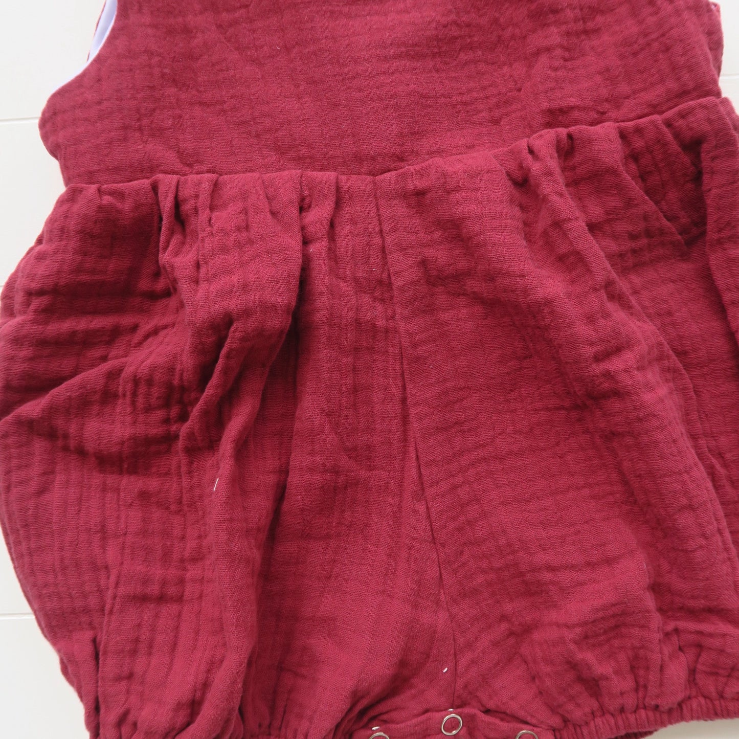 Orchid Playsuit in Crepe - Deep Red - Lil' Tati