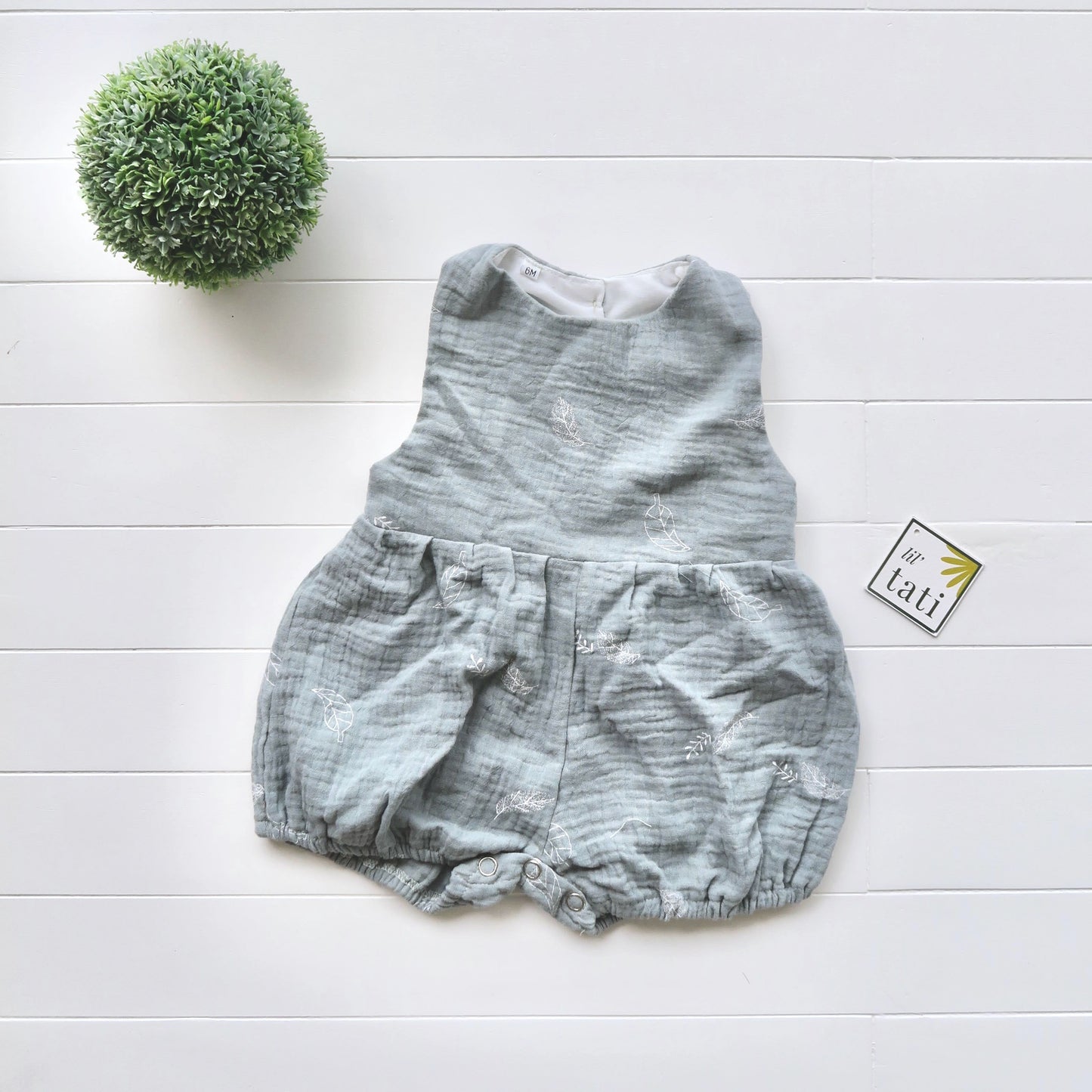 Orchid Playsuit in Crepe - Leafy Sage - Lil' Tati