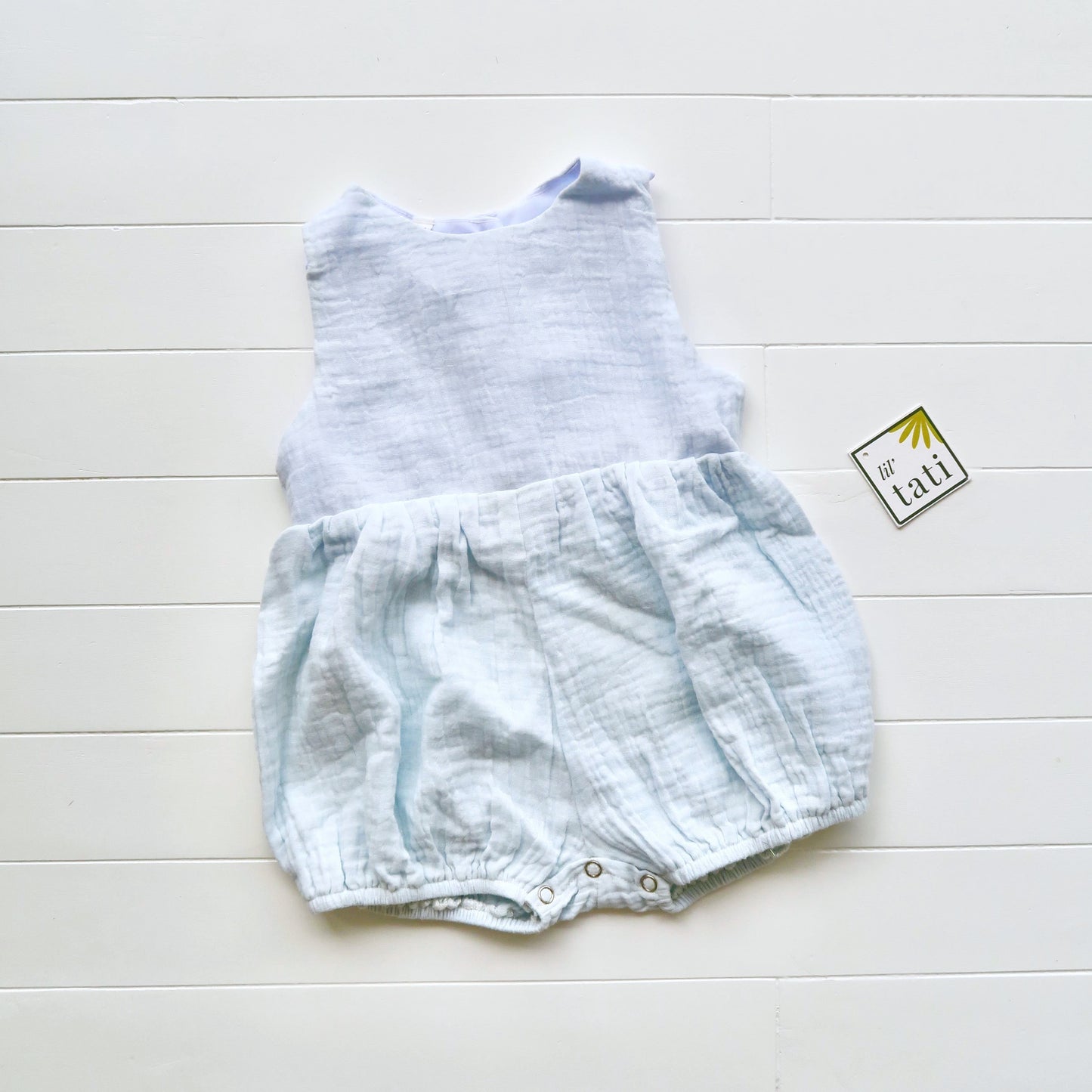 Orchid Playsuit in Crepe - Sky Blue - Lil' Tati