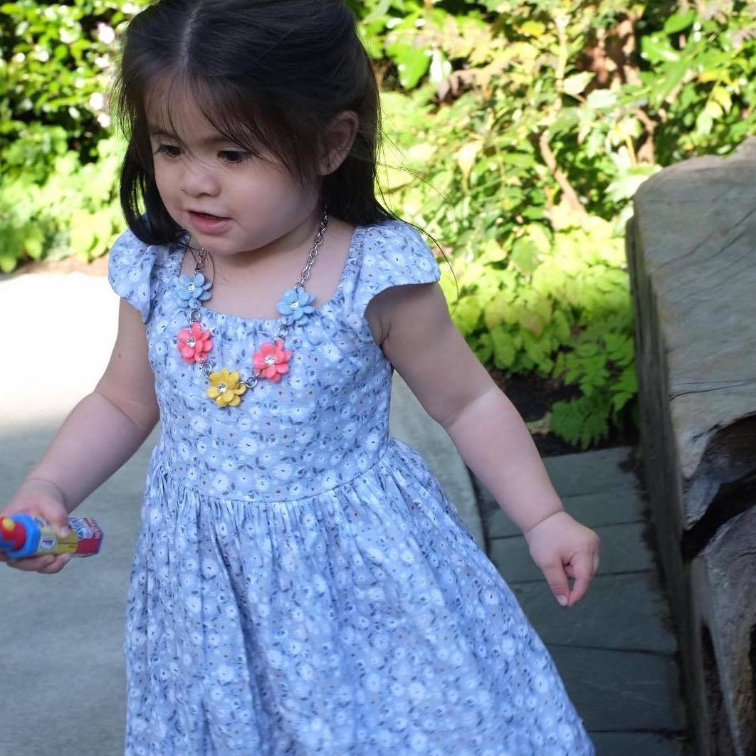 Suntan Dress in Asian Porcelain - Lil' Tati