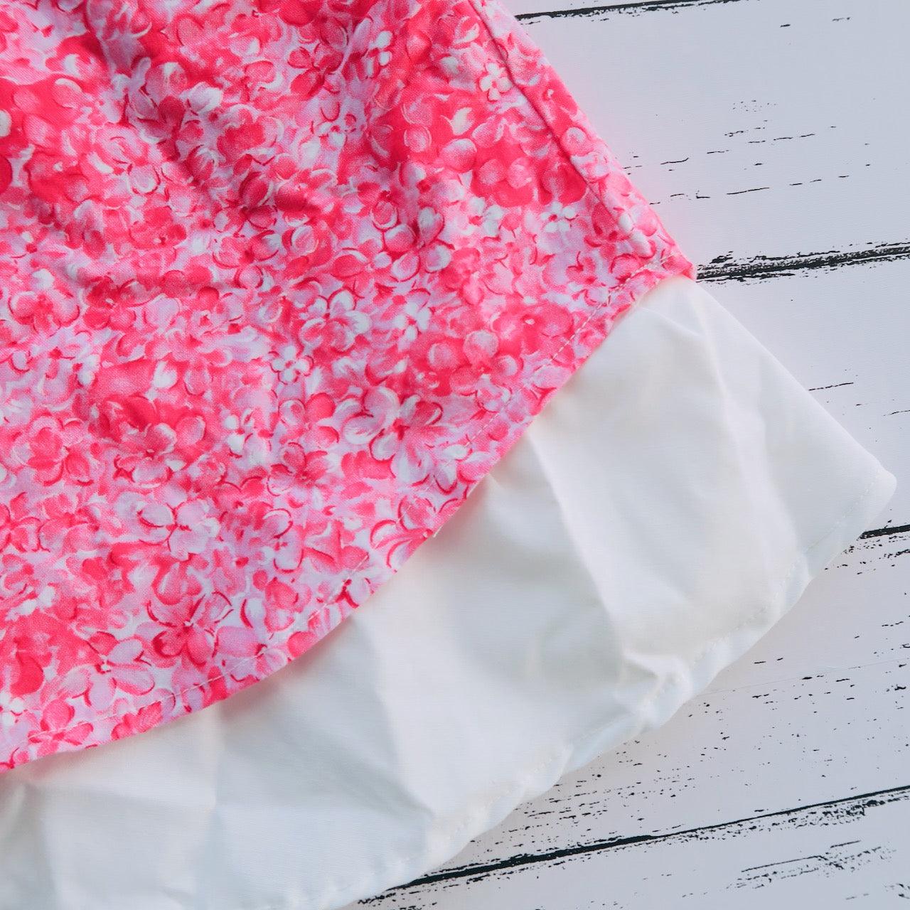 Blossom Dress in Pink Paint Flower Print - Lil' Tati