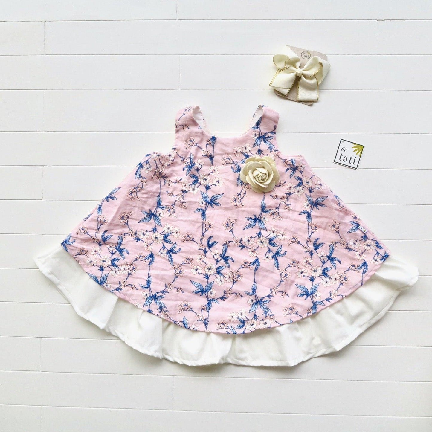 Blossom Dress in Sakura Bloom Pink - Lil' Tati