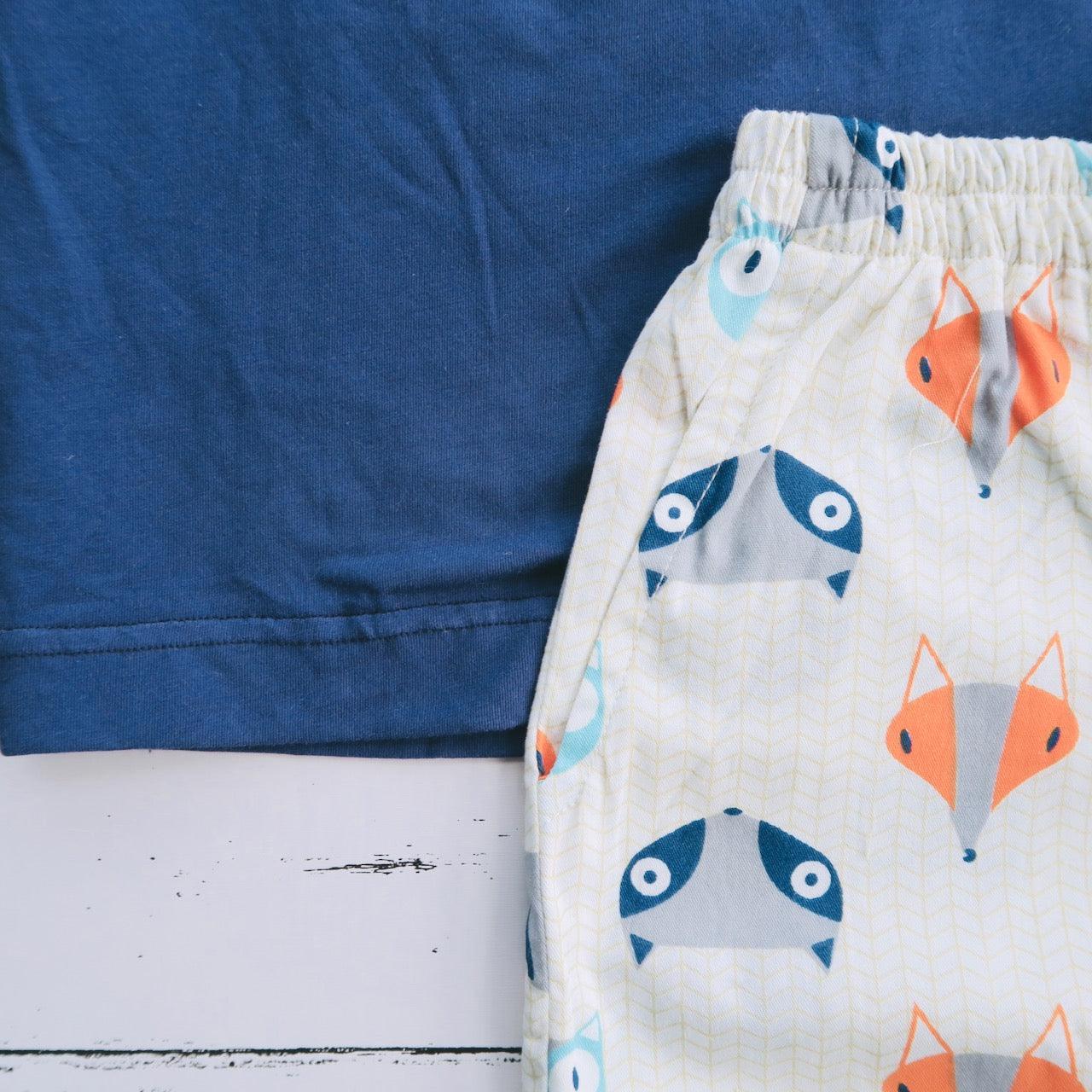 Caper Top & Shorts in Little Fox and Navy Stretch - Lil' Tati