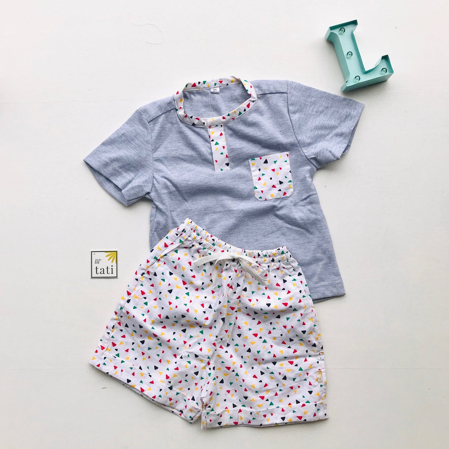 Caper Top & Shorts in Party Popper - Lil' Tati