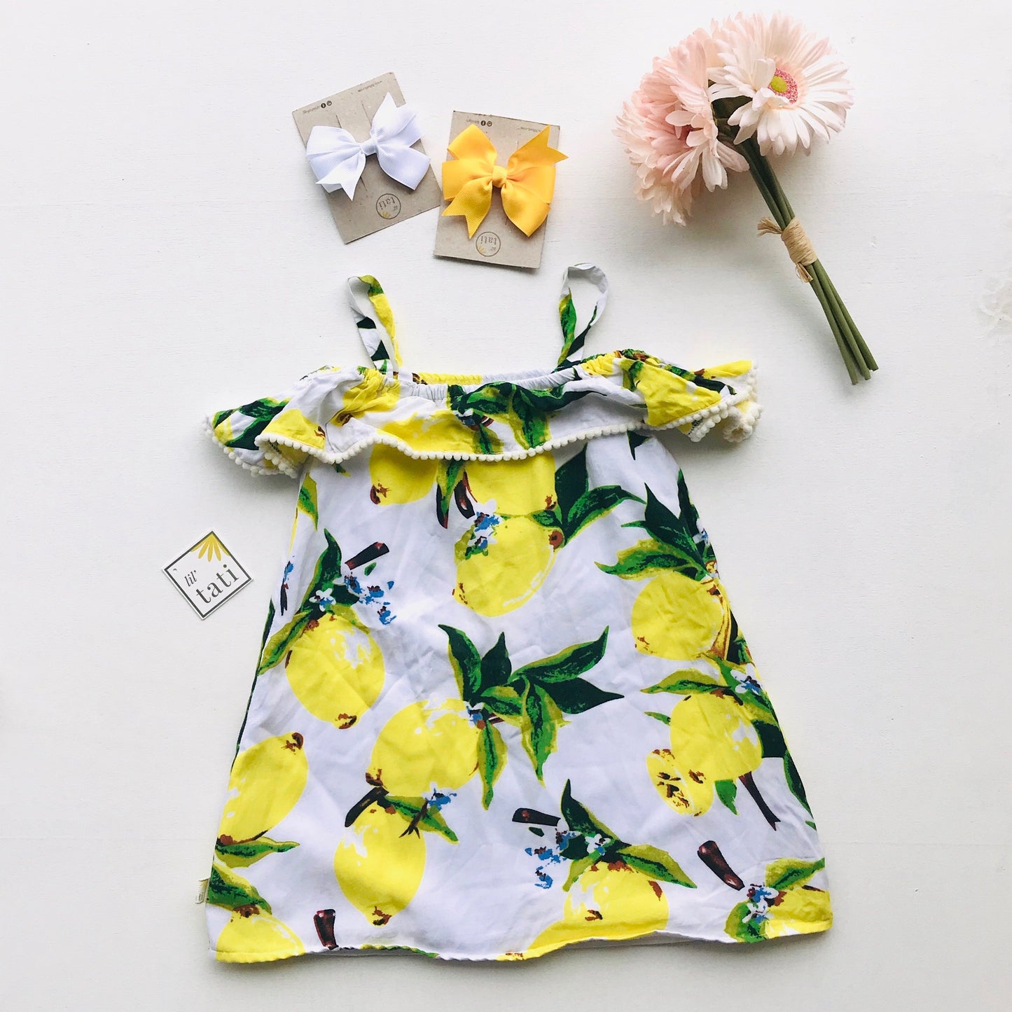 Clivia Dress in Very Lemon - Lil' Tati