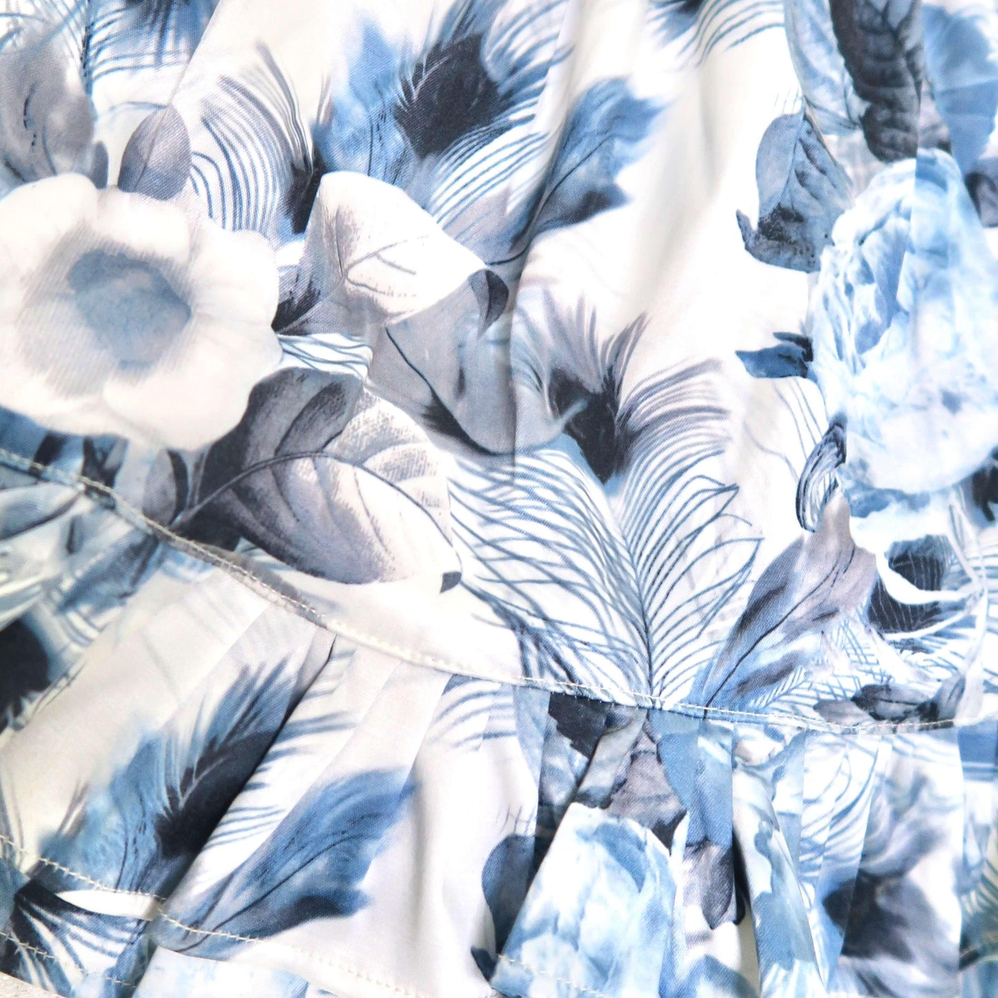 Dahlia Dress in Blue Feather Sateen Print - Lil' Tati