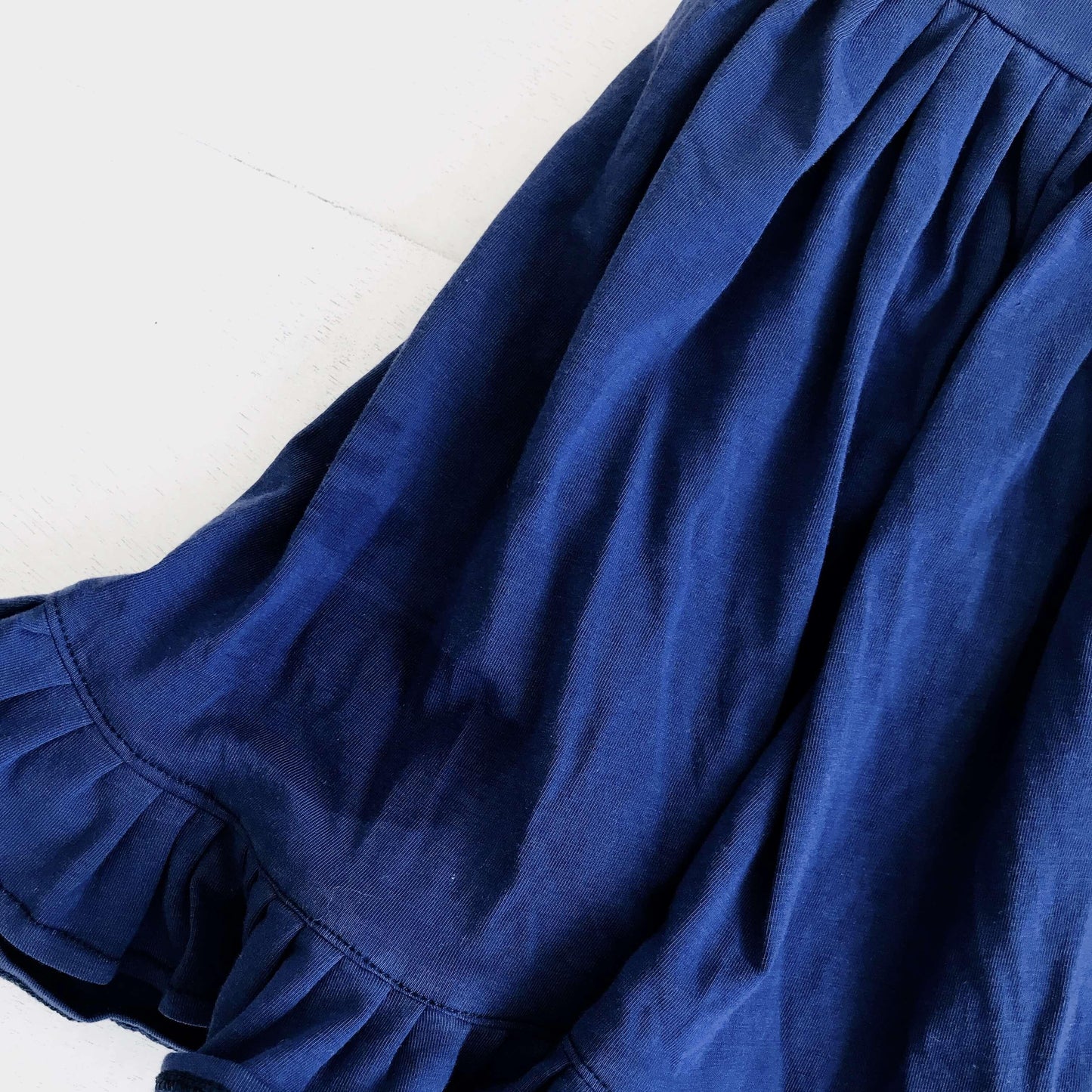 Dahlia Dress - Tie-Strap in Navy Cotton Stretch - Lil' Tati