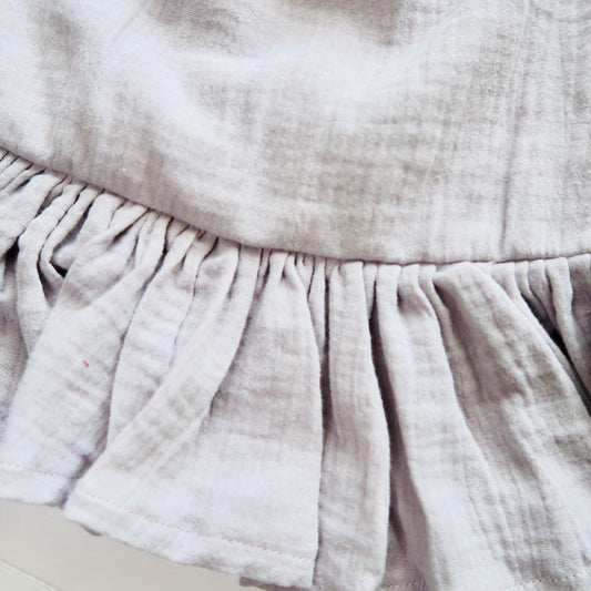 Daphne Dress in Crepe - Light Gray - Lil' Tati