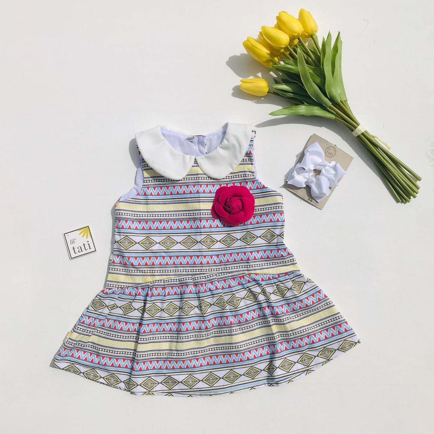 Daisy Dress in Colorful Tribal - Lil' Tati