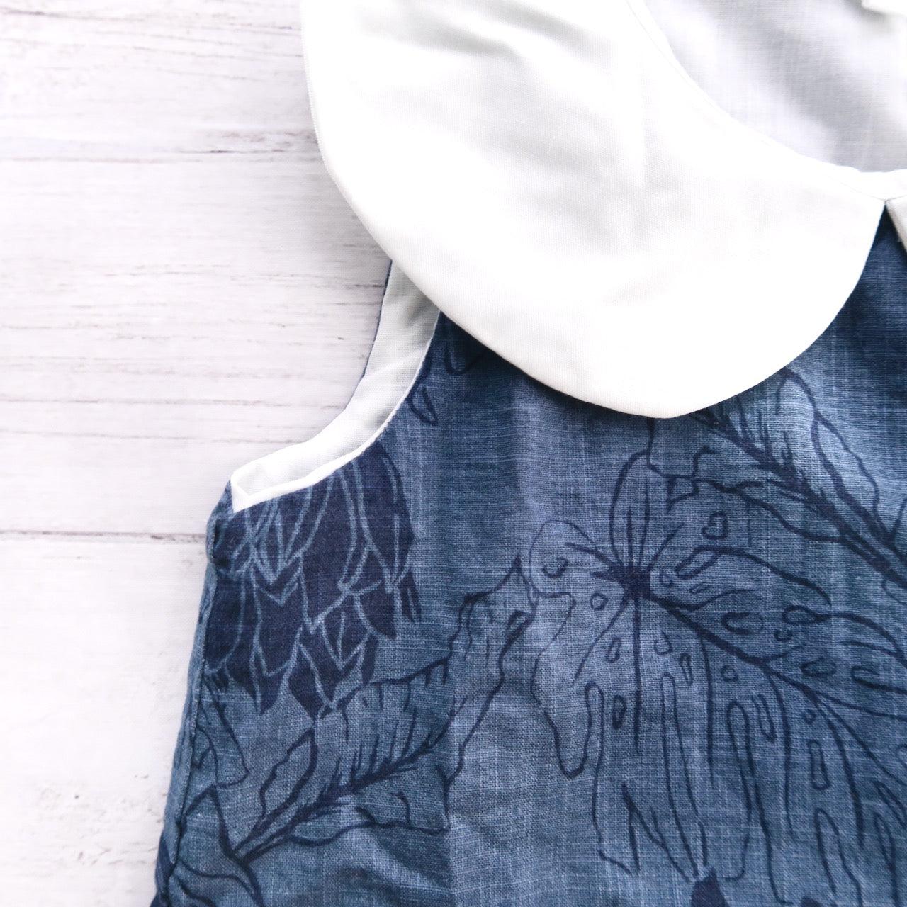 Daisy Dress in Navy Flowers Print - Lil' Tati