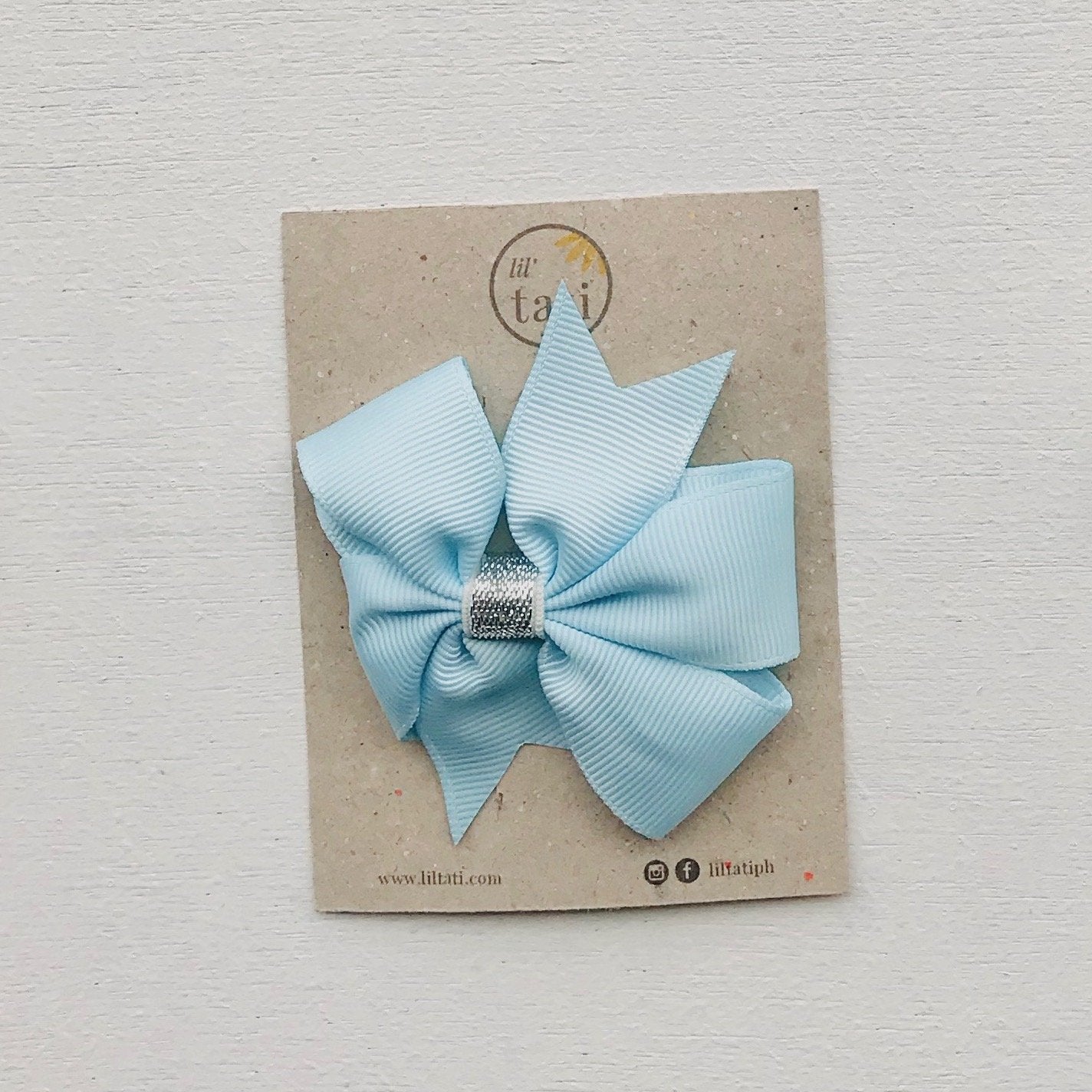 Silver Flower Bow Hair Clips - Lil' Tati