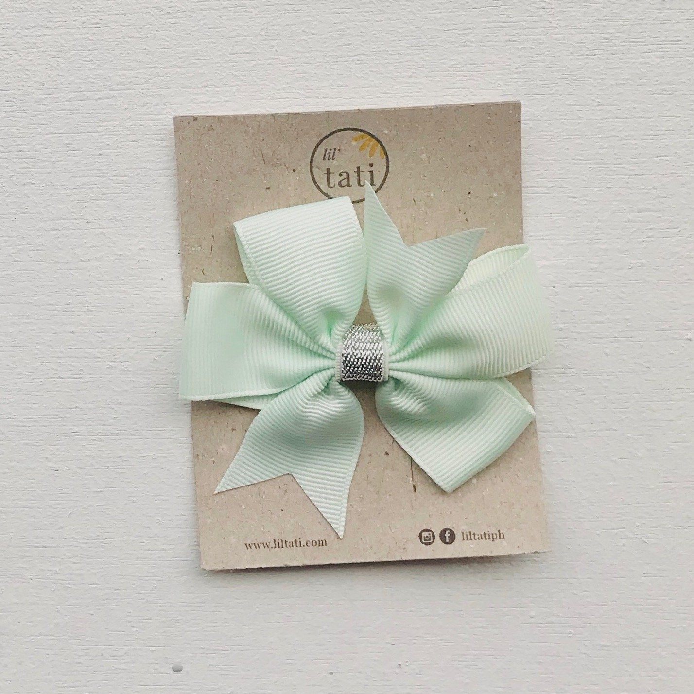 Silver Flower Bow Hair Clips - Lil' Tati