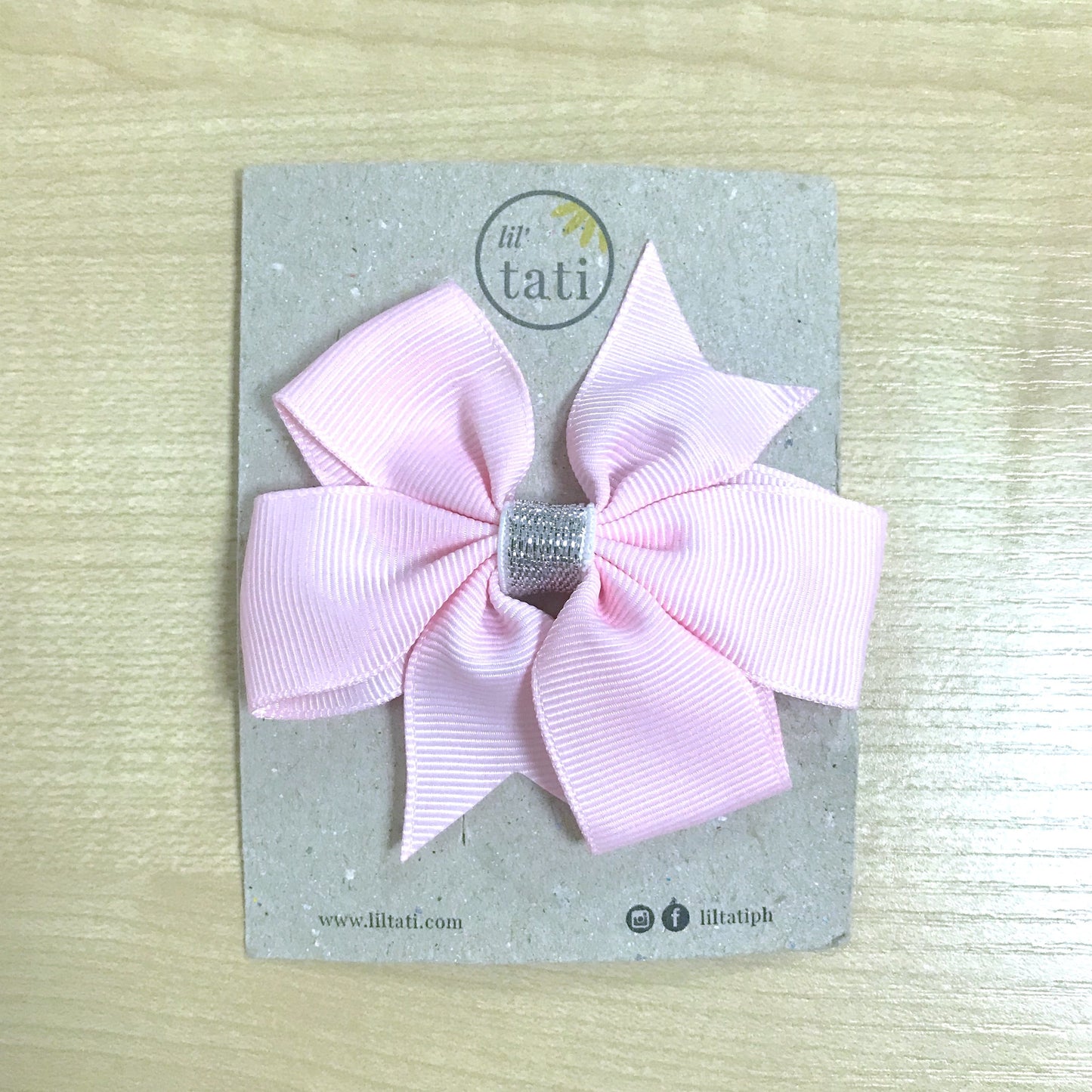 Silver Flower Bow Hair Clips - Lil' Tati