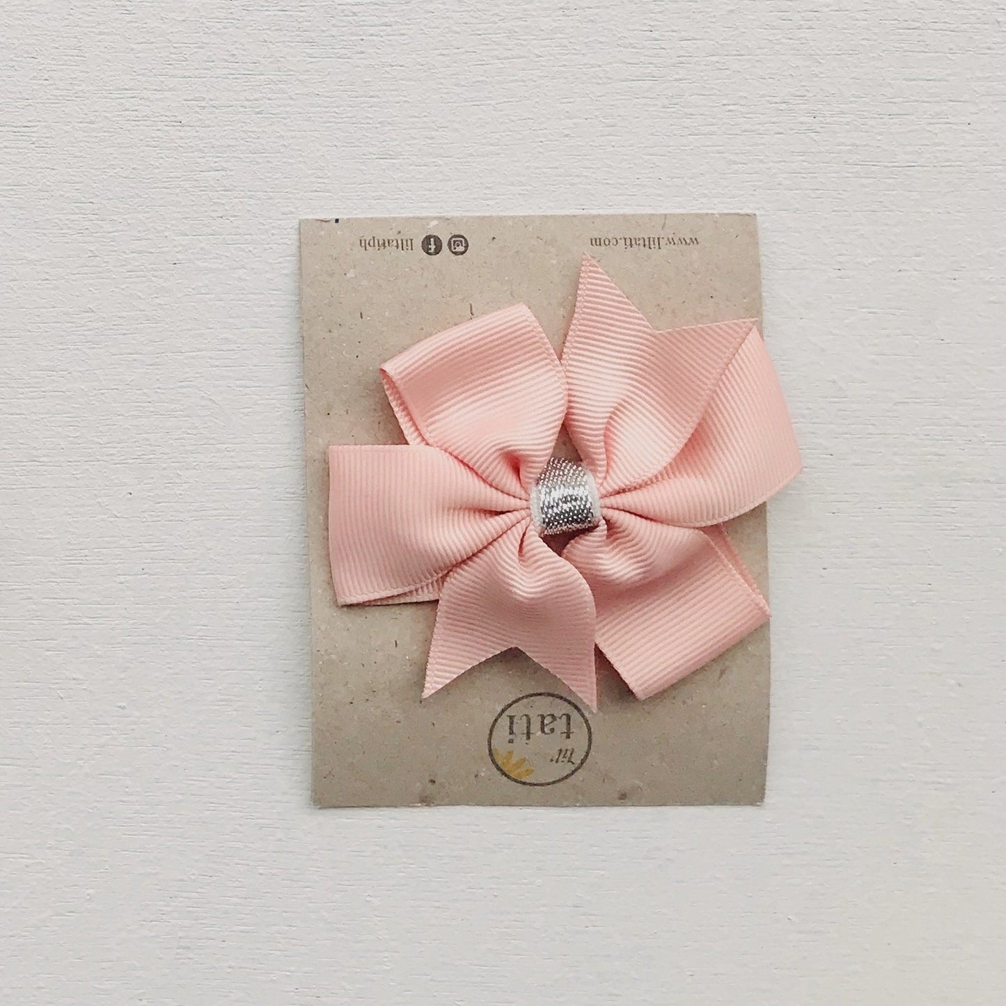 Silver Flower Bow Hair Clips - Lil' Tati