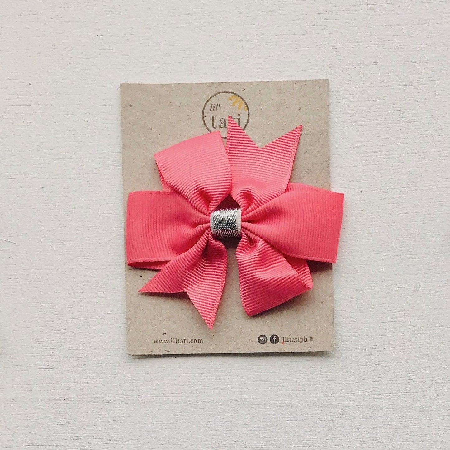 Silver Flower Bow Hair Clips - Lil' Tati