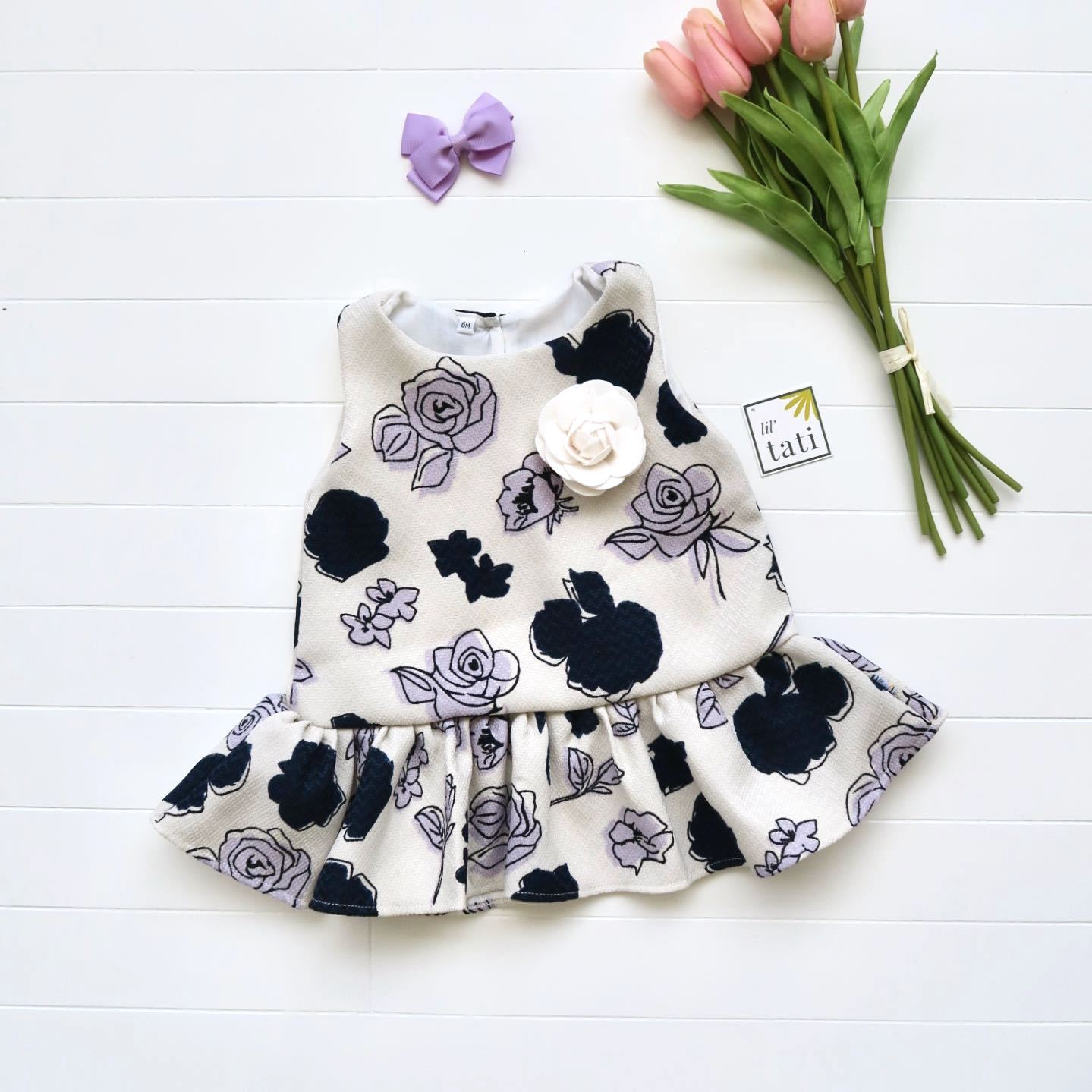 Holly Dress in Purple Flower - Lil' Tati