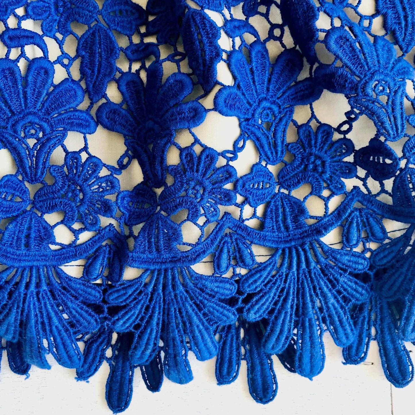 Iris Dress in Blue Floral Lace - Lil' Tati